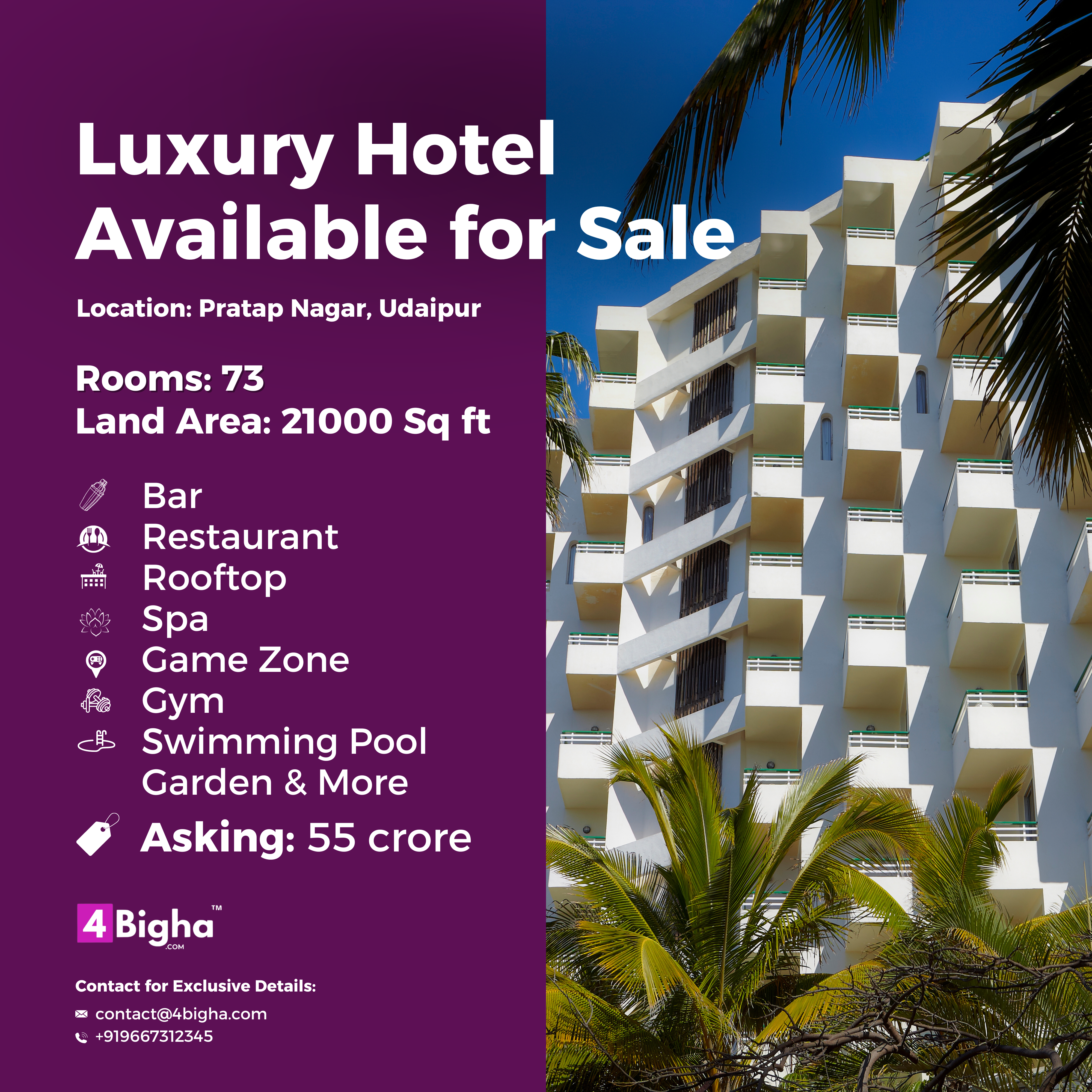 Luxury Hotel Available for Sale