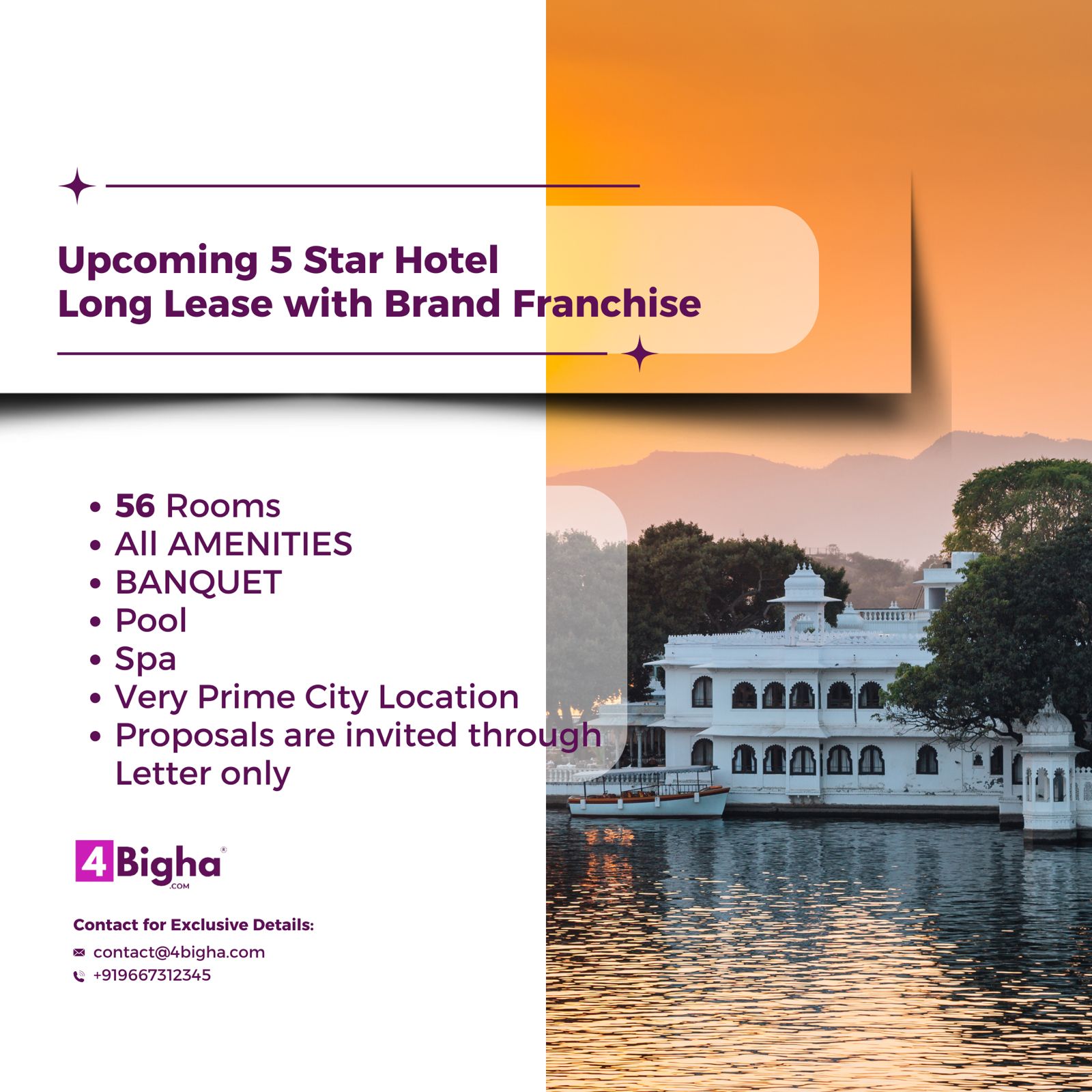 Upcoming 5 Star Hotel Long Lease with Brand Franchise