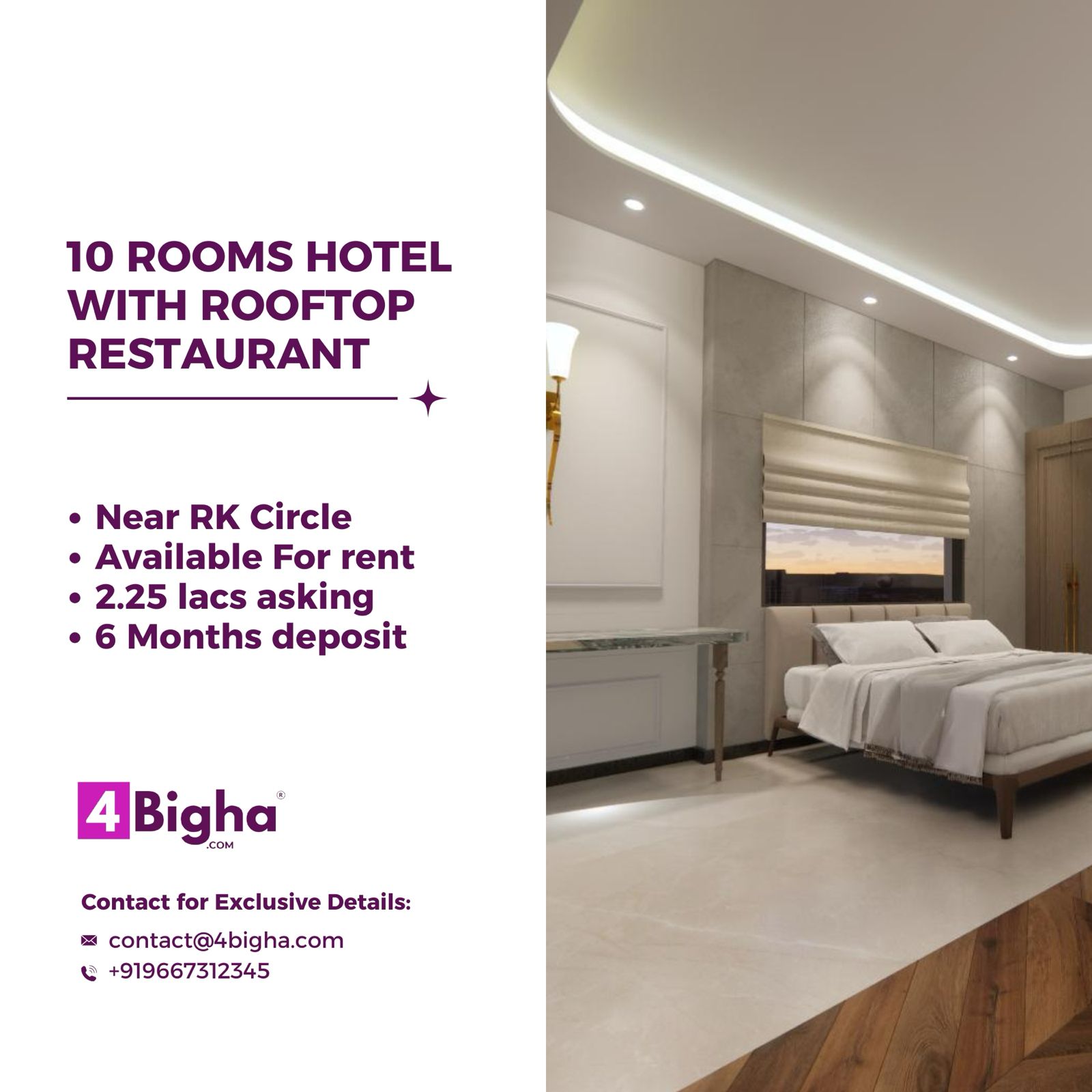 10 Rooms Hotel with Rooftop Restaurant 